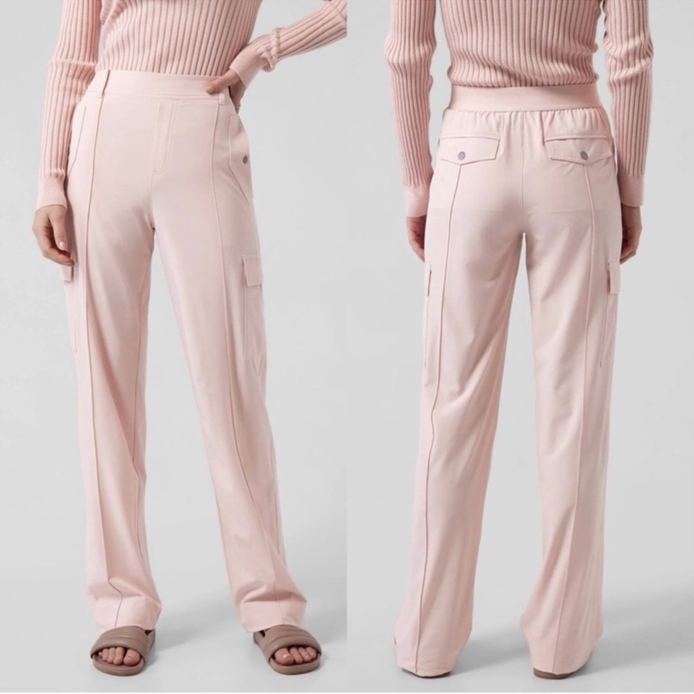 Athleta Vienna Orchard Pink Cargo Wide Leg Pant 6